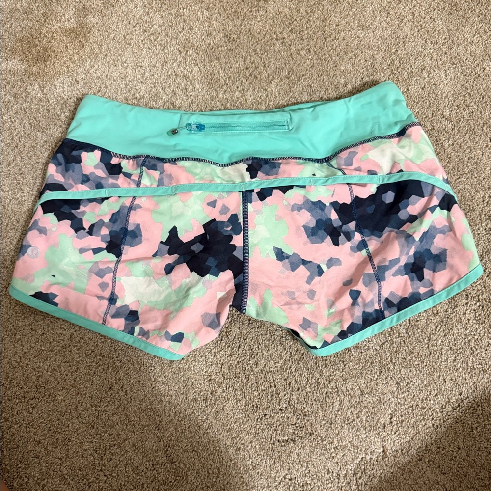Lululemon Athletica Pink and Green Athletic Shorts